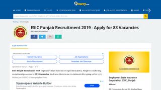 
                            5. ESIC Punjab Recruitment 2019 - All Job Notifications - 9curry.com