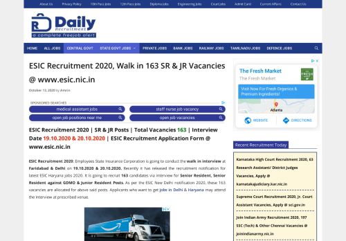 
                            9. ESIC Recruitment 2019, 60 MO, Child Psychologist & Other Vacancies ...