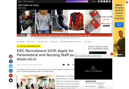 
                            5. ESIC Recruitment 2019: Apply for Paramedical and Nursing Staff ...