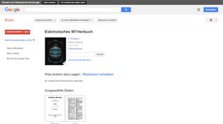 
                            10. Eskimoisches W?rterbuch - Google Books-Ergebnisseite