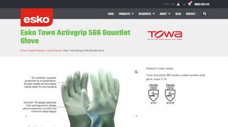 
                            7. ESKO | Towa ActiveGrip 566 Double Coated Durable Nitrile Glove