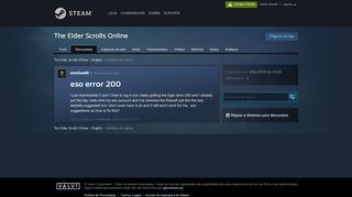 
                            6. eso error 200 :: The Elder Scrolls Online English - Steam Community