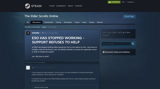 
                            8. ESO HAS STOPPED WORKING - SUPPORT REFUSES TO HELP ...