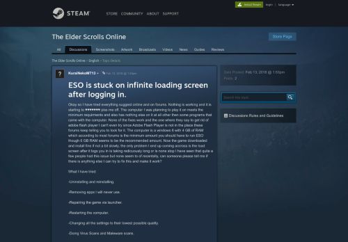 
                            5. ESO is stuck on infinite loading screen after logging in. :: The Elder ...