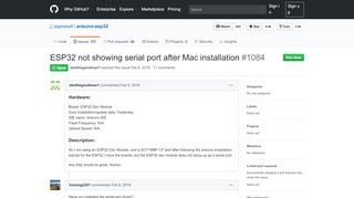 
                            10. ESP32 not showing serial port after Mac installation · Issue #1084 ...