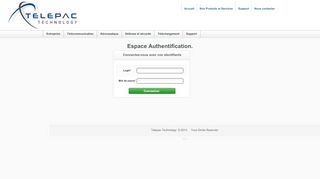 
                            7. Espace Authentification. - Telepac Technology