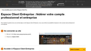 
                            11. Espace Client Entreprise : fédérer votre compte ... - Assistance Orange