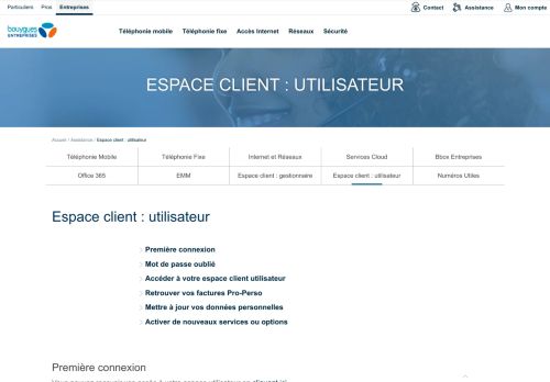 
                            3. Espace client : utilisateur - Bouygues Telecom Entreprises