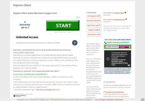 
                            8. Espace client www.Nominet.socgen.com : Sharinbox