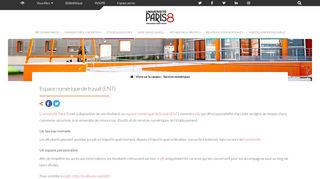 
                            8. Espace numérique de travail (ENT) - Université Paris 8