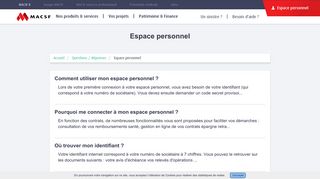 
                            3. Espace personnel - Catégories - MACSF