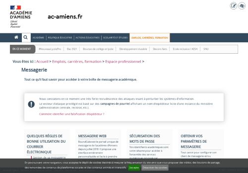 
                            4. Espace Pro > Messagerie | Académie d'Amiens