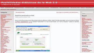 
                            13. Espacios personales en Red. « Posibilidades didácticas de la Web 2.0