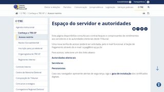 
                            2. Espaço do servidor e autoridades — Tribunal Regional ... - TRE-SP