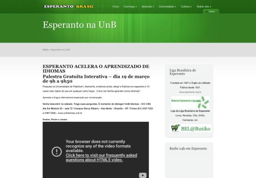 
                            9. Esperanto na UnB | Esperanto Brasil