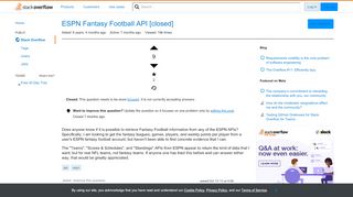 
                            11. ESPN Fantasy Football API - Stack Overflow