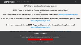 
                            8. ESPN Player: Watch live and on demand sports video online