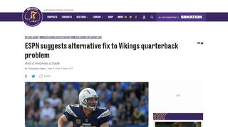 
                            9. ESPN suggests alternative fix to Vikings quarterback problem - Daily ...