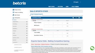 
                            8. Esports Betting Odds - 2018 Competitive Gaming Odds - Betcris