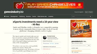 
                            13. eSports investments need a 10-year view - Hi-Rez | GamesIndustry.biz
