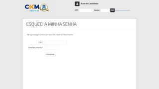 
                            4. Esqueci a minha senha - CKM Serviços