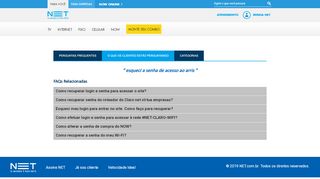 
                            7. esqueci a senha de acesso ao arris - Ajuda Site Oficial da NET