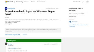 
                            10. Esqueci a senha do logon do Windows. O que fazer? - Microsoft ...