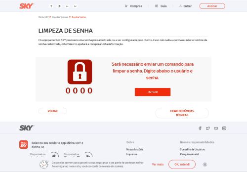 
                            4. Esqueci a Senha - Sky