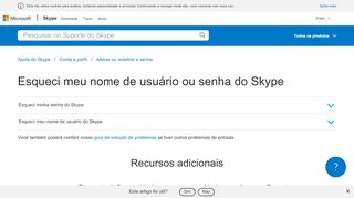 
                            12. Esqueci meu nome de usuário ou senha do Skype | Suporte do Skype