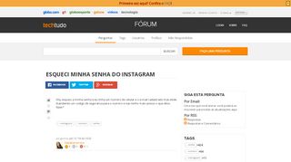 
                            7. Esqueci minha senha do instagram - Techtudo-Forum