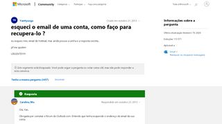 
                            4. esqueci o email de uma conta, como faço para recupera-lo ...