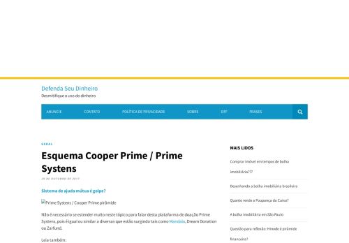 
                            6. Esquema Cooper Prime / Prime Systens - Defenda Seu Dinheiro