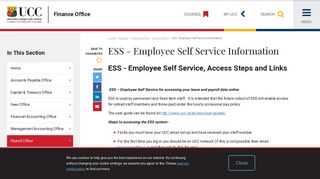
                            2. ESS - Employee Self Service Information | University College Cork