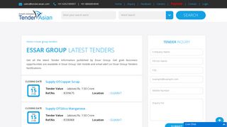 
                            5. Essar Group Latest Online Tenders Detail Information - Tender Asian