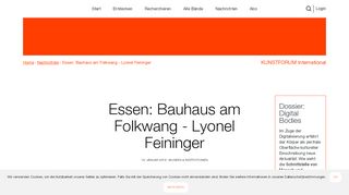 
                            13. Essen: Bauhaus am Folkwang - Lyonel Feininger – www.kunstforum.de