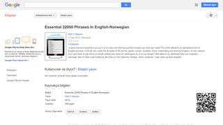 
                            12. Essential 22000 Phrases In English-Norwegian - Google Kitaplar Sonucu