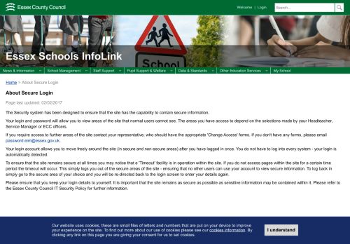 
                            13. Essex Schools InfoLink - About Secure Login