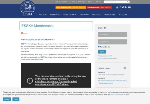 
                            7. ESSKA Membership - European Society of Sports Traumatology, Knee ...