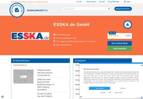 
                            10. ESSKA.de GmbH: Erfahrungen, Bewertungen, Meinungen