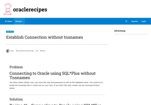 
                            9. Establish Connection without tnsnames // oraclerecipes