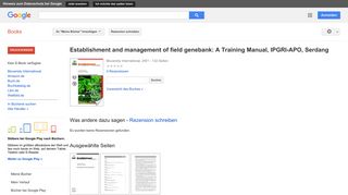 
                            7. Establishment and management of field genebank: A Training Manual, ...