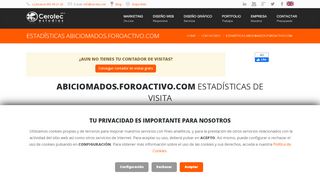 
                            11. Estadísticas de visita de abiciomados.foroactivo.com - Cerotec