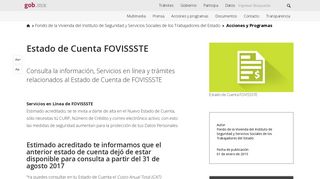 
                            5. Estado de Cuenta FOVISSSTE | Fondo de la Vivienda del Instituto de ...