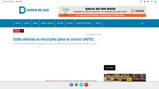 
                            9. Estão abertas as inscrições para os cursos UAITEC - Diário do Aço