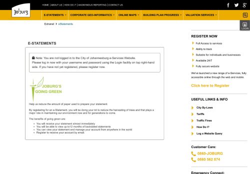 
                            2. eStatements - Joburg eServices - City of Johannesburg