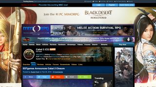 
                            5. ESTgames Announces Cabal 2 Closure - MMORPG.com