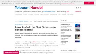 
                            13. Estos: ProCall Live Chat für besseren Kundenkontakt - telecom ...