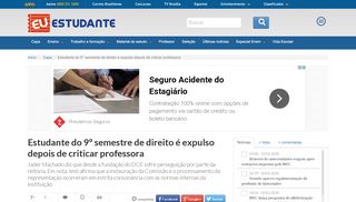 
                            11. Estudante do 9° semestre de direito é expulso depois de criticar ...