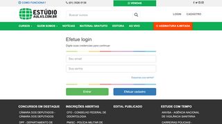 
                            13. Estúdio Aulas | Efetuar login