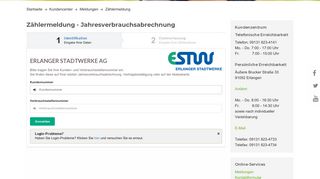 
                            9. ESTW - Erlanger Stadtwerke AG - Zählermeldung ...